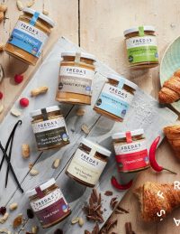 A selection of different jars of flavoured peanut butter