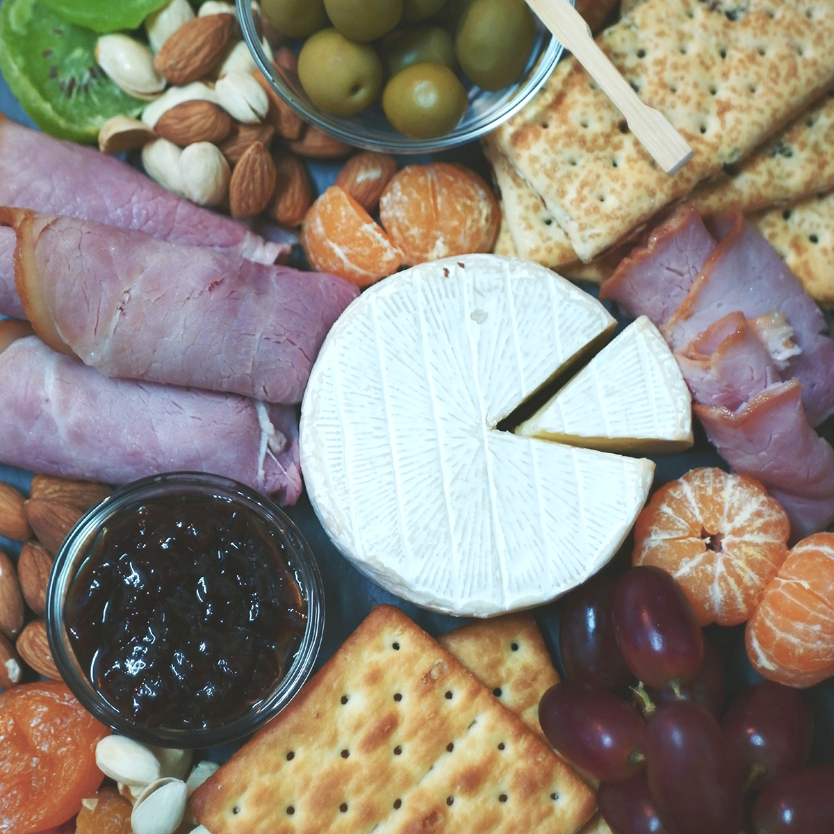 A cheese board